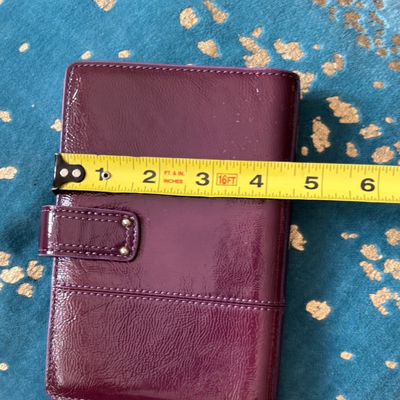 Coach Glossy Patent Agenda Cover in Wine - Picture 4 of 8